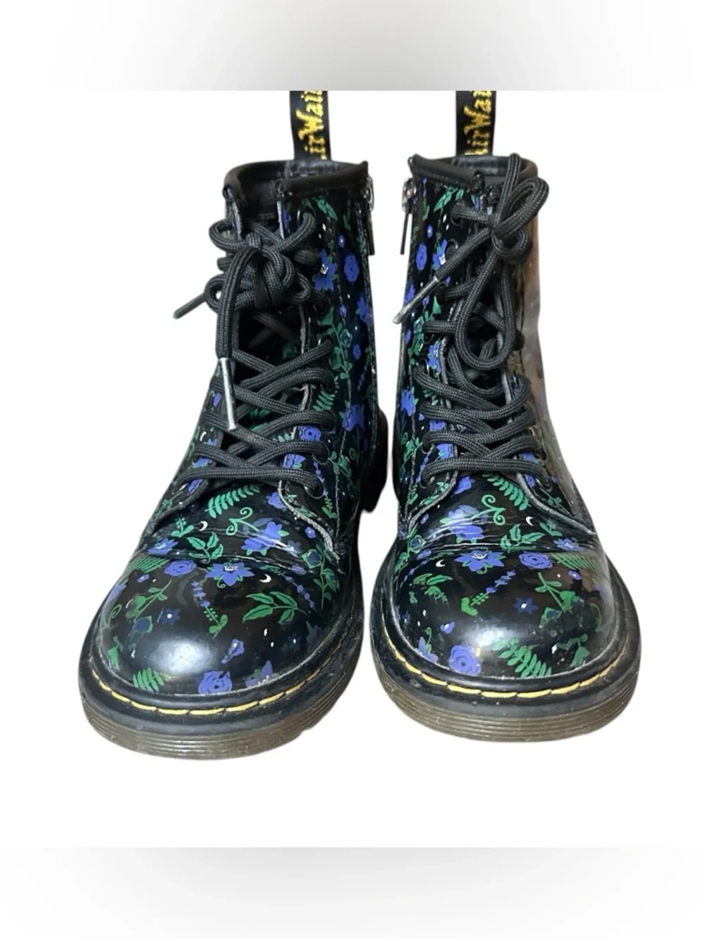Dr. Martens Junior 1460 Mystic Floral Patent Boots Size‎ 13